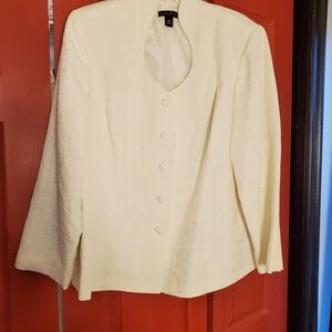 Dana Kay 16W Elegant Ivory Cream Blazer